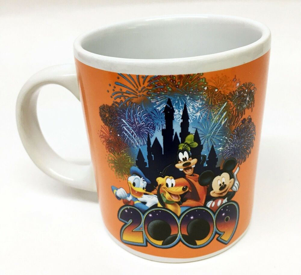 Disneyana 2009 Walt Disney World Parks Character COFFEE MUG Epcot Magic Kingdom